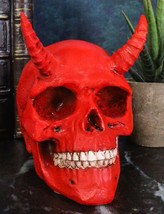 Small Red Horned Demon Skull Hell Spawn Skeleton Inferno Imp Macabre Figurine - £14.21 GBP