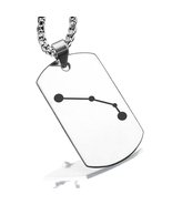 Stainless Steel Aries (Ram) Astrology Constellations Dog Tag Pendant - £8.01 GBP