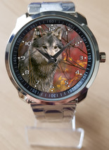 Gray Wolf Looking For Prey Unique Unisex Beautiful Wrist Watch Sporty - $35.00
