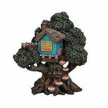 Forest Ent Greenman Cottage Blue Nook Tree House Statue With Mushroom Conk Steps - £19.76 GBP