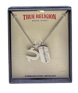 TRUE RELIGION Dog Tag Horseshoe Pendant 20+2” Chain Necklace Stainless S... - $29.95
