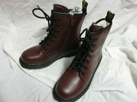 Dream Pair Fight-1K Girls Leather Lace Up Heeled Boots 7&quot;Tall Size(3) C-Burgundy - £29.56 GBP