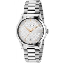 Gucci G-Timeless Silver Dial Stainless Steel Unisex Watch YA126442 - £398.75 GBP