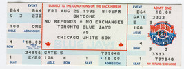 Toronto Blue Jays Vs Chicago White Sox 1995 Full Ticket Toronto Vg - £7.09 GBP