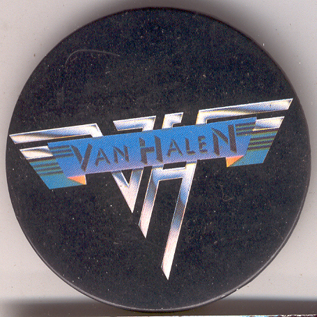 VAN HALEN Vintage Black Metal 1984 Button Pin DAVID LEE ROTH 5 cm Made i... - $2.95