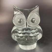 Viking Glass Crystal Clear Textured Owl Figurine Paperweight Bookend - £15.67 GBP