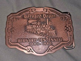 1980 Bernard Depot Bernard Centennial Railway Belt Buckle HIT LINE USA 1... - $37.39