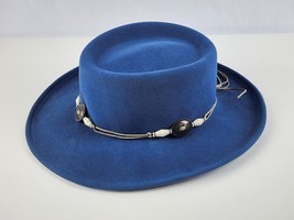 Scala Collection Blue 100% wool Cowboy Cowgirl Hat Size large Very Clean - £27.68 GBP