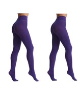 X 2 Deep Purple Opaco con Pies Medias Nylons Medias Talla Única Estándar - £9.63 GBP