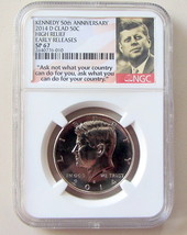 2014-D Clad 50c Kennedy 50th Anniversary High Relief NGC SP67 - £21.14 GBP