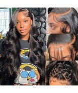 Pizazz 13x6 Body Wave Lace Front Wigs Human Hair Pre Plucked 180 Density... - $230.99