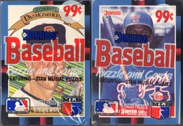 LOT OF 2 NEW &amp; SEALED 1988 DONRUSS/LEAF BASEBALL CARDS-STAN MUSIAL PUZZLE - £7.17 GBP