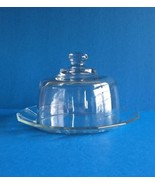 Glass Cheese Tray With Dome Cover Vintage Bormioli Rocco  - £26.74 GBP