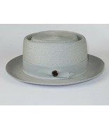 Mens Summer Straw Style Hat BRUNO CAPELO Pork Pie Telescope Crown MO712 Silver