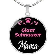 Giant Schnauzer Mama Necklace Circle Pendant Stainless Steel Or 18K Gold 18-22&quot;  - £35.13 GBP