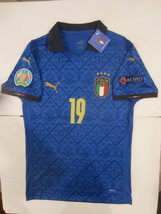 Leonardo Bonucci Italy 20/21 Euro Match Slim Blue Home Soccer Jersey 2020-2021 - £71.94 GBP