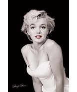 Marilyn Monroe Poster Red Lips Black And White - £19.43 GBP