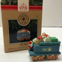 HALLMARK 1991 Claus and Co Railroad Gift Car Train Ornament - £7.91 GBP