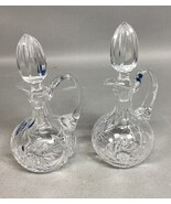 Set Of 2 Cut Glass Crystal Cruets Oil & Vinegar  W/ Stoppers - $364.23 MXN Set Of 2 Cut Glass Crystal Cruets Oil & Vinegar  W/ Stoppers - $364.23 MXN