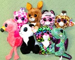 TY BEANIE BOOS LOT OF 8 CINDER KANGAROO SAFARI TWIGS MING ZOEY GILDA DOT... - £7.55 GBP