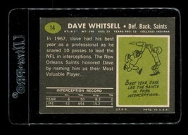 Vintage Football Card 1969 Topps Football Dave Whitsell New Orleans Saints #14 - £3.95 GBP