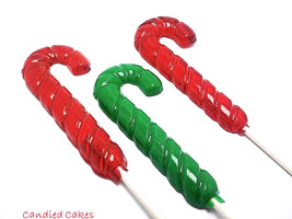 12 Large Candy Cane Holiday Lollipops - Stocking Stuffers, Holiday Favors - £12.01 GBP