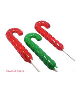 12 Large CANDY CANE HOLIDAY Lollipops - Stocking Stuffers, Holiday Favors - £11.84 GBP