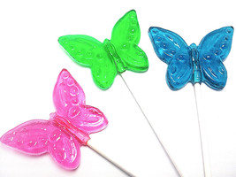 12 Beautiful Butterfly Lollipops - Any Color And Flavor - £10.97 GBP