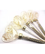 12 - CLEAR HEART LOLLIPOPS with Gold Crystals - Wedding, Bridal Shower, ... - $23.31 CAD