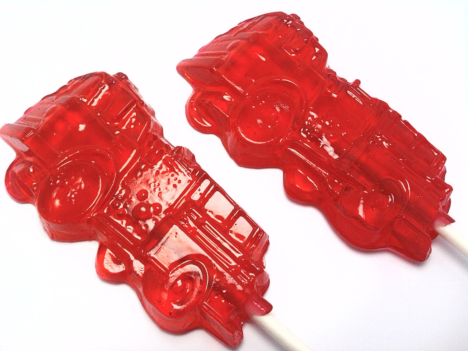 Primary image for 10 FIRE TRUCK LOLLIPOPS - Pick Any Color and Flavor