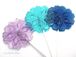 100 Large Snowflake Lollipops - Frozen Princess Party - £83.92 GBP