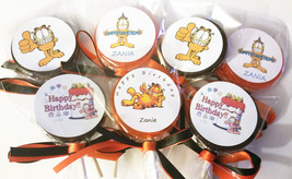 12 Lollipops With Labels And Satin Ribbon - Birthday Favors - £15.97 GBP