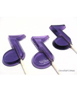 100 MUSICAL NOTE Hard Candy LOLLIPOPS - Select up to 3 colors and 3 flavors - $94.99