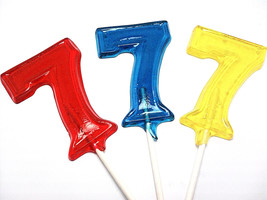 12 Large Number Lollipops - Hard Candy - Numbers 1 Through 8 - £12.59 GBP