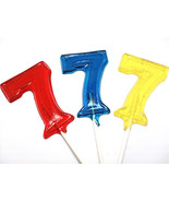 12 LARGE  NUMBER LOLLIPOPS -  Hard Candy - Numbers 1 through 8 - $21.93 CAD