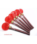 12 RED HARD CANDY Lollies - Matching Faux Rhinestone Stick, Wedding and ... - $26.05 CAD