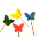 12 OPAQUE BUTTERFLY LOLLIPOPS - Any Color and Flavor (Solid Hard Candy) - $19.19 CAD