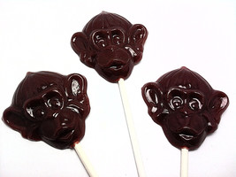 12 Opaque Monkey Lollipops - Hard Candy Lollipops- Select Any Color And Flavor - £10.94 GBP