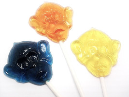 12 MONKEY LOLLIPOPS -Hard Candy Lollipops- Select any color and flavor - £11.00 GBP