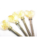 12 EDIBLE GOLD GLITTER Lollipops with Bling Sticks - Wedding Favors, Bri... - £16.07 GBP