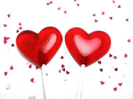 12 - 2 Inch Heart Lollipops - Valentines Day Or Wedding Lollipops - £11.20 GBP