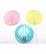 12 PEACE SIGN LOLLIPOPS - Pick Any Color and Flavor - $14.99