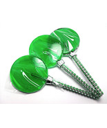 12 LARGE 2.5 INCH GREEN Lollipops with Bling Stick - Bridal Shower and B... - $24.99