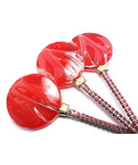 12 LARGE 2.5 INCH RED Lollipops with Bling Stick - Bridal Shower and Bir... - $34.28 CAD