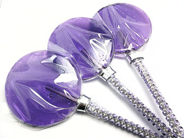 12 LARGE 2.5 INCH LAVENDER Lollipops with Bling Stick - Bridal Shower and Birthd - £19.73 GBP