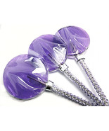 12 LARGE 2.5 INCH LAVENDER Lollipops with Bling Stick - Bridal Shower an... - $24.99