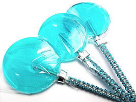 12 LARGE 2.5 INCH TURQUOISE Lollipops with Bling Stick - Bridal Shower and Birth - £19.86 GBP