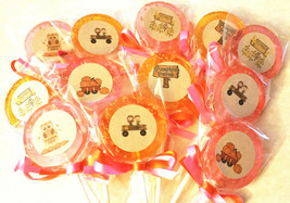 12 LOLLIPOPS with KRAFT LABELS and Satin Ribbon - Autumn Themed,Pumpkin ... - $20.99