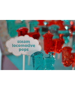 12 TRAIN LOLLIPOPS - Any Color and Flavor - £11.05 GBP