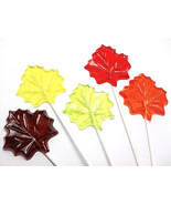 100 MAPLE LEAF LOLLIPOPS - Fall Party Favors, Select up to 3 colors and ... - £76.39 GBP